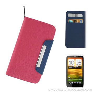 Leather Case with Credit Card and Lanyard, Suitable for HTC One X Edge S720e